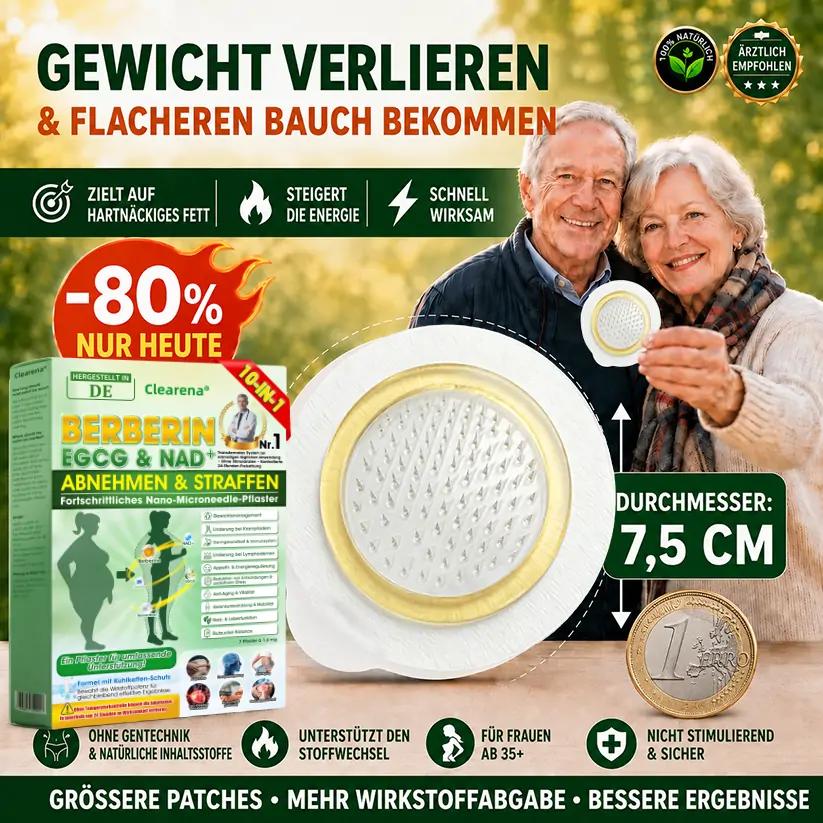 𝐂𝐥𝐞𝐚𝐫𝐞𝐧𝐚®🧑‍⚕️🏆 𝘽𝙚𝙧𝙗𝙚𝙧𝒊𝒏𝒆 · 𝙀𝙂𝘾𝙂 × 𝐍𝐴𝑫+ 10-in-1 Fortschrittliches Nano-Mikronadel-Pflaster  (𝑵𝒖𝒓 𝒆𝒊𝒏𝒎𝒂𝒍 𝒕ä𝒈𝒍𝒊𝒄𝒉, 𝒔𝒊𝒄𝒉𝒕𝒃𝒂𝒓𝒆 𝑽𝒆𝒓ä𝒏𝒅𝒆𝒓𝒖𝒏𝒈𝒆𝒏 𝒊𝒏 7 𝑻𝒂𝒈𝒆𝒏) 💪 Für Adipositas, schlaffe Haut, Diabetes, Schlafapnoe, Gelenkprobleme und mehr