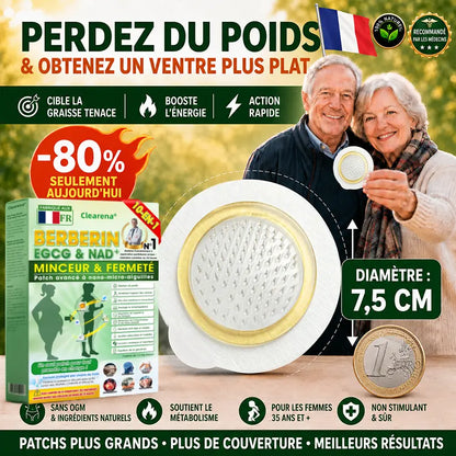 𝐂𝐥𝐞𝐚𝐫𝐞𝐧𝐚®🧑‍⚕️🏆 𝘽𝙚𝙧𝙗𝙚𝙧𝒊𝒏𝒆 · 𝙀𝙂𝘾𝙂 × 𝐍𝐴𝑫+ 10-in-1 Patch avancé à micro-aiguilles nano  (𝑼𝒏𝒆 𝒇𝒐𝒊𝒔 𝒑𝒂𝒓 𝒋𝒐𝒖𝒓, 𝒓𝒆𝒔𝒖𝒍𝒕𝒂𝒕𝒔 𝒗𝒊𝒔𝒊𝒃𝒍𝒆𝒔 𝒆𝒏 7 𝒋𝒐𝒖𝒓𝒔) 💪 Pour l’obésité, la peau relâchée, le diabète, l’apnée du sommeil, les problèmes articulaires et plus encore